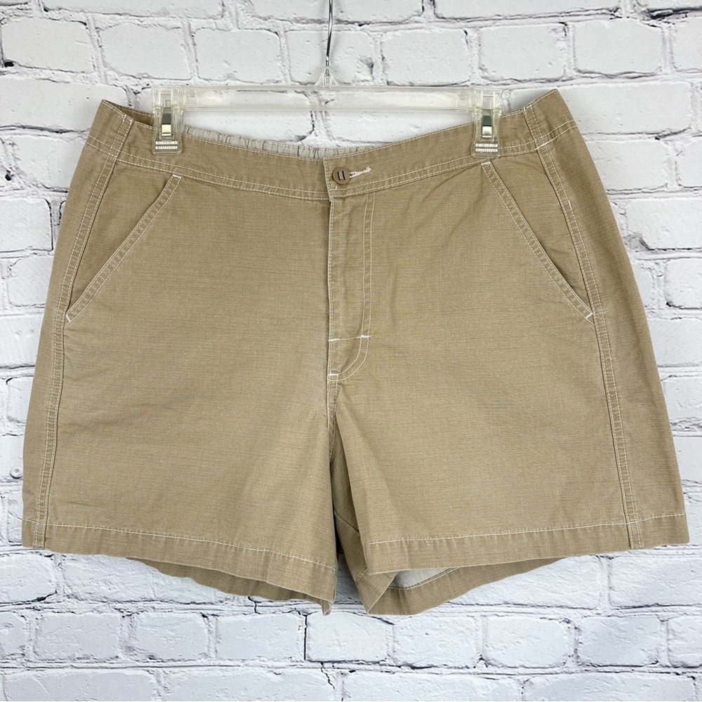 Royal Robbins High Rise Cotton Hiking Trail Shorts Tan Sz 14